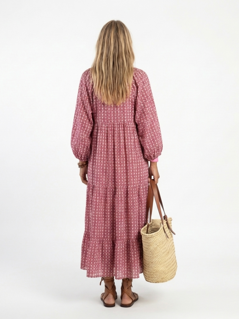Arlene - Geometric Print Midi Dress
