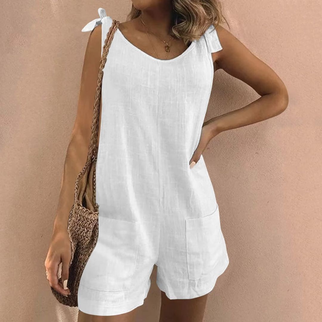 Eden - Sleeveless Cotton Linen Playsuit