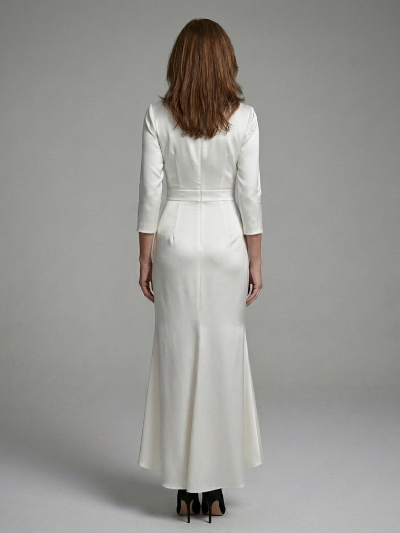 Selistine - Long Sleeve Midi Dress With Front Closure