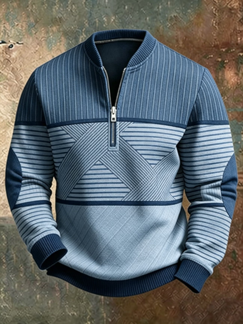 Fletcher - Geometric Half-Zip Sweater