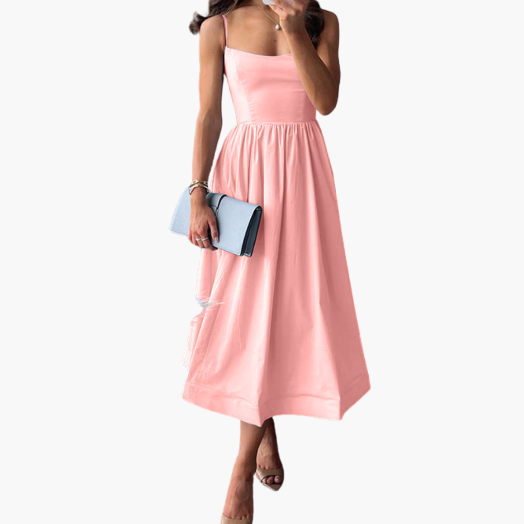 Jade | Chic Strappy A-Line Midi Dress