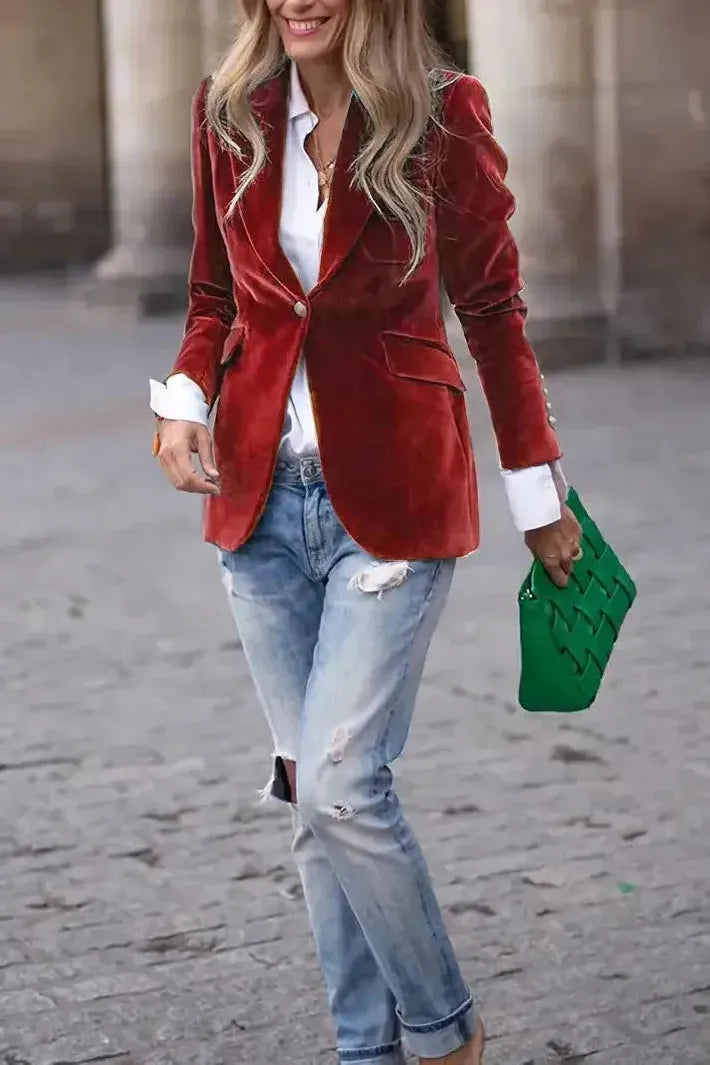 Lia – Velvet Tailored Blazer