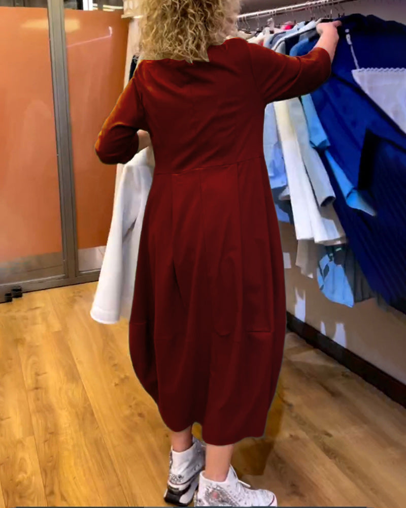 Carissa - Elegant Round Neck Dress