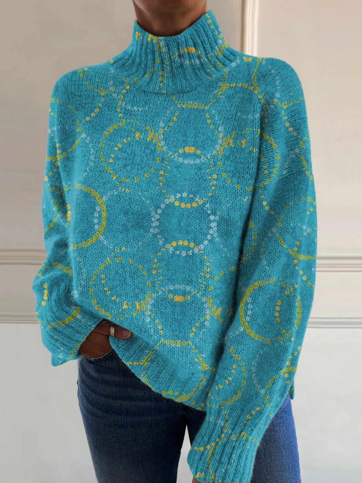 Cataleya - Circle Art Print Turtleneck