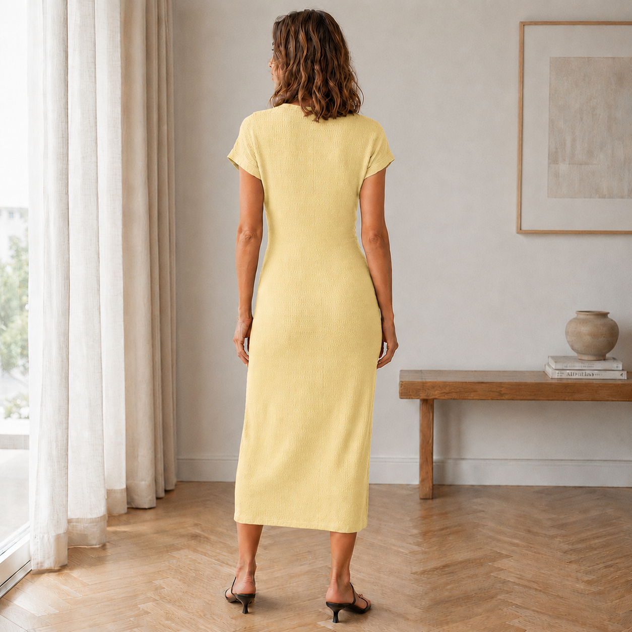 Pricila - Ribbed Knotted Midi Dress