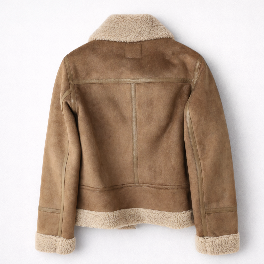Aurelia – Shearling Suede Aviator Jacket