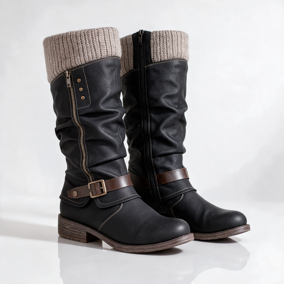 Gianna – Mid-Calf Buckle Boots