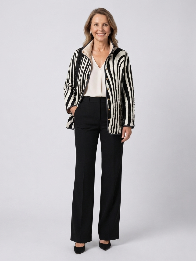 Shiloh – Quilted Graphic Zebra Jacket