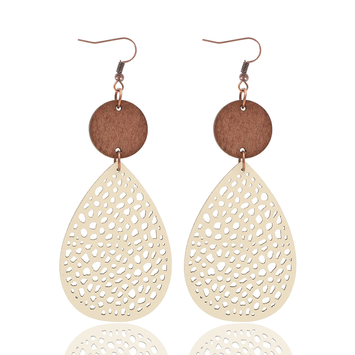 Eliana - Vintage Style Hollow-Out PU Leather Drop Earrings