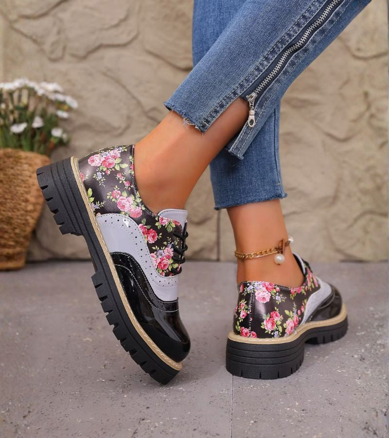Juniper – Floral Orthopedic Oxford Shoes