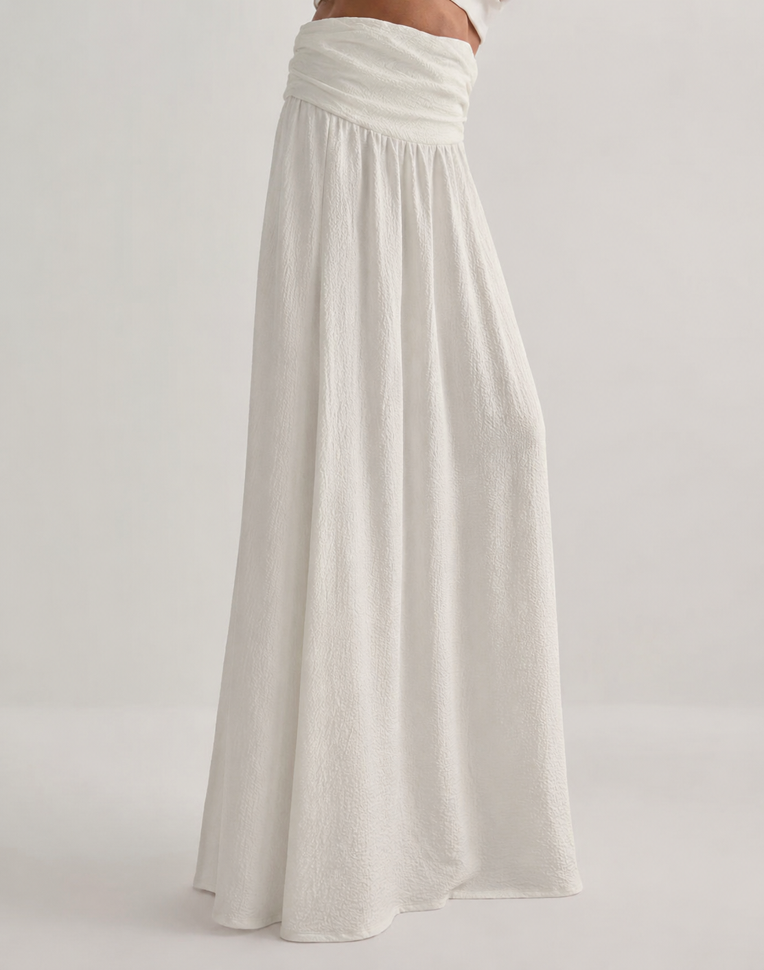 Maxine - Ruched Low Rise Maxi Skirt