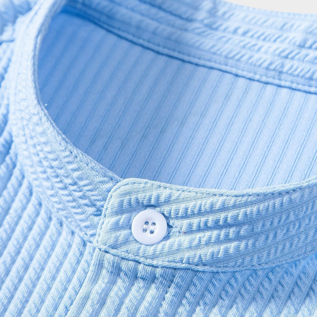 Eddie – Ribbed Stand-Up Collar Shirt for Men