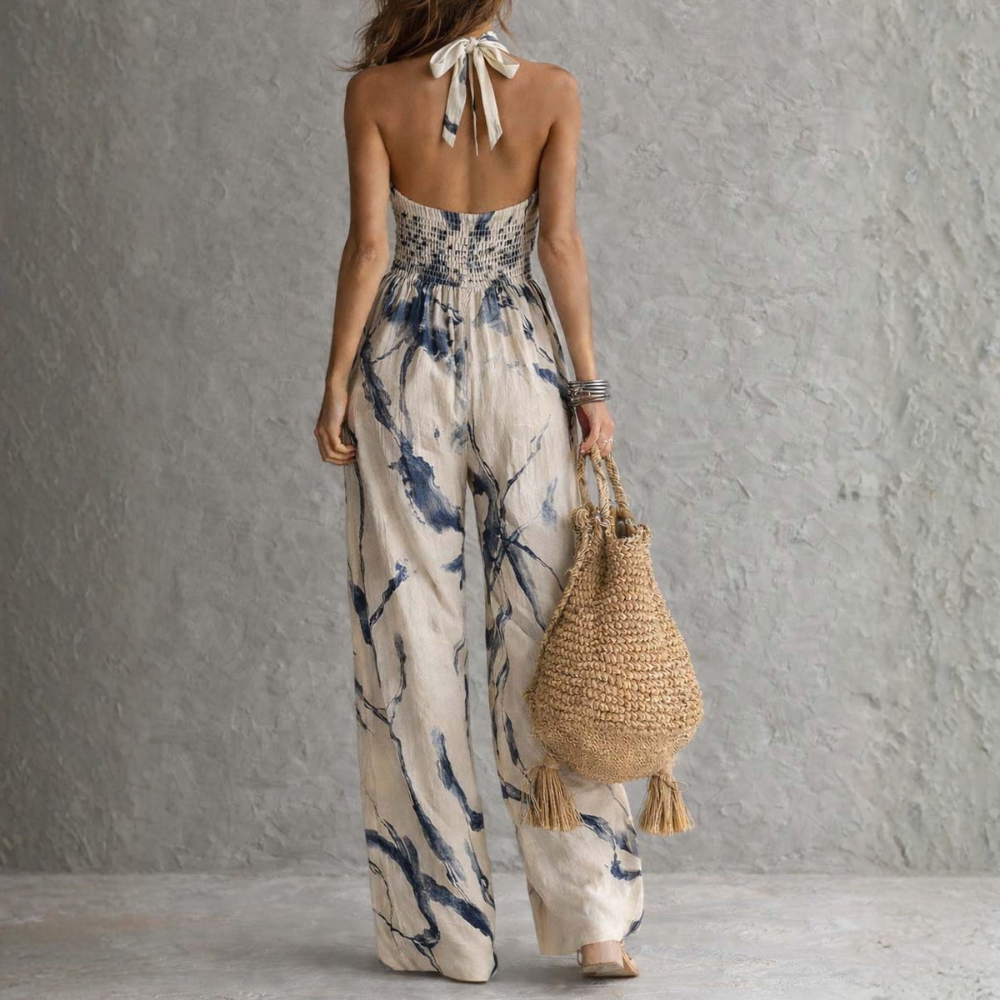 Nirva - Elegant Artistic Print Jumpsuit