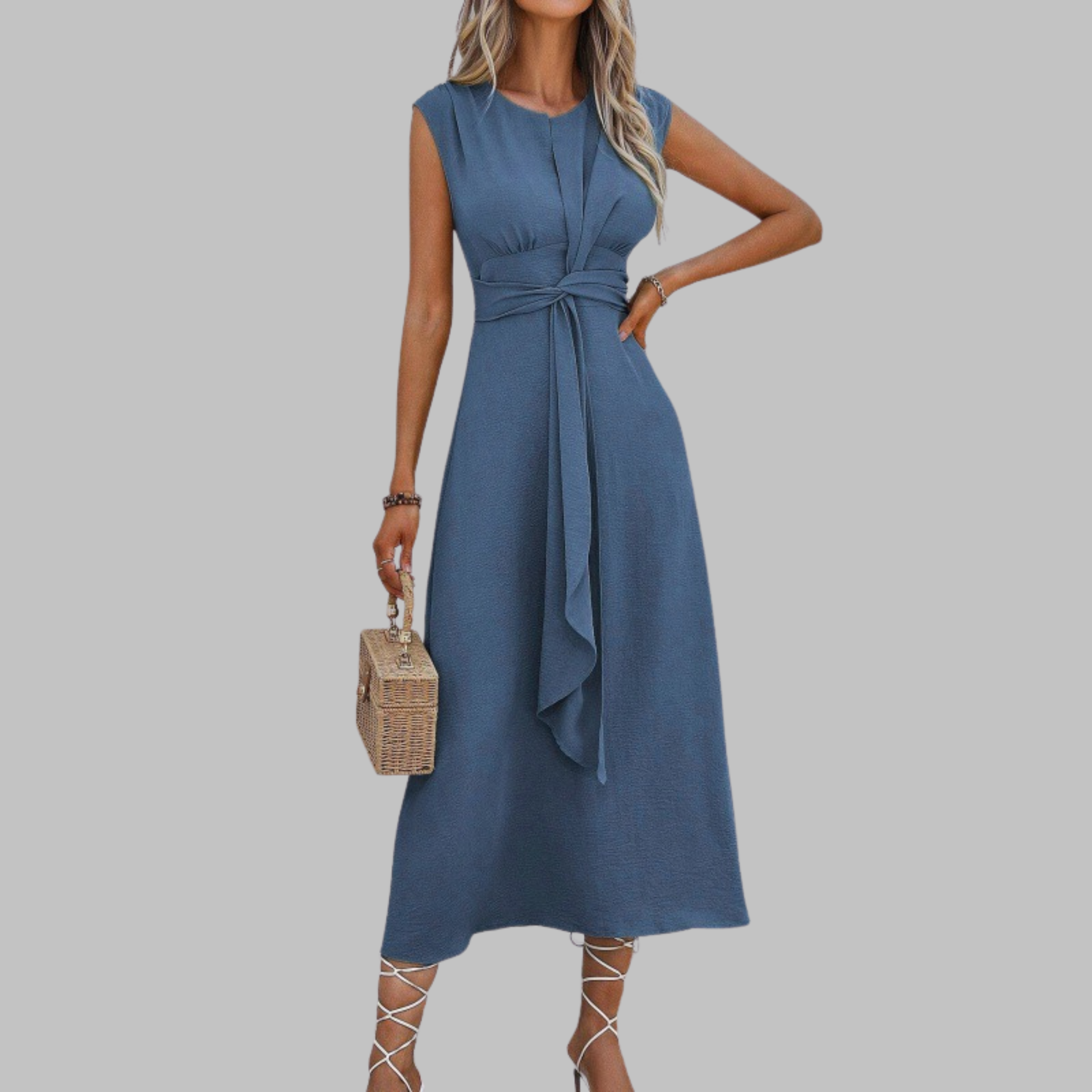 Rosemary - Elegant Sleeveless Round-Neck Maxi Dress