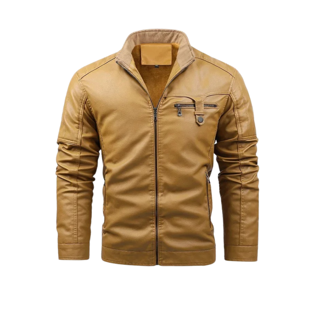 Richard - Retro Fleece Lined Leather Jacket