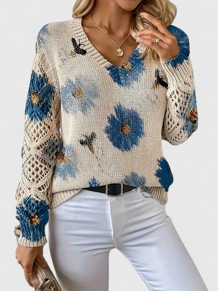 Aurelia – Elegant Floral Sweater