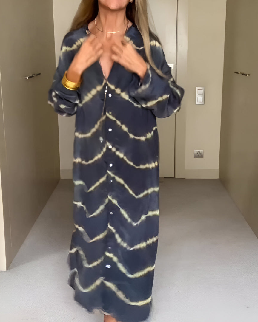 Oriana – Bohemian Striped Maxi Dress