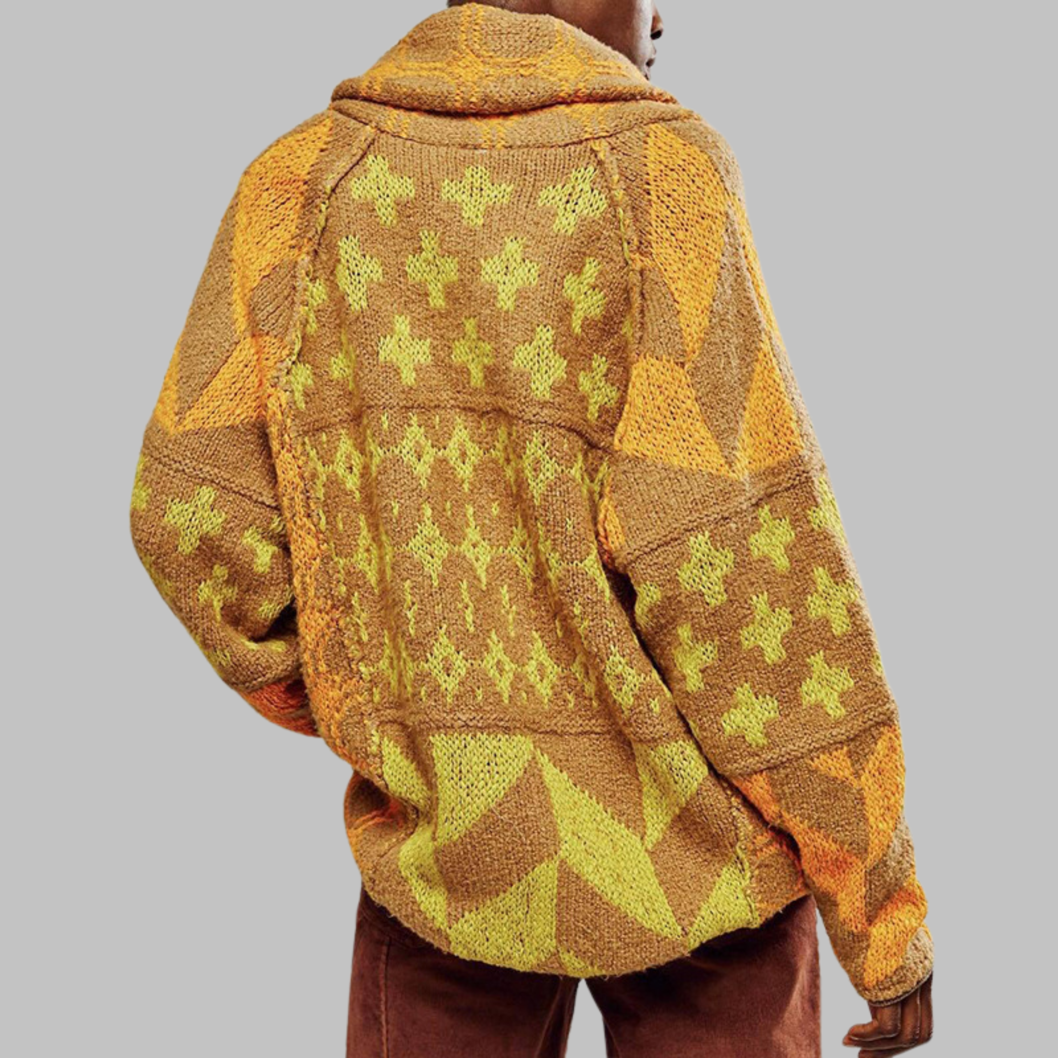 Felia – Vintage Oversized Button-Down Collar Cardigan