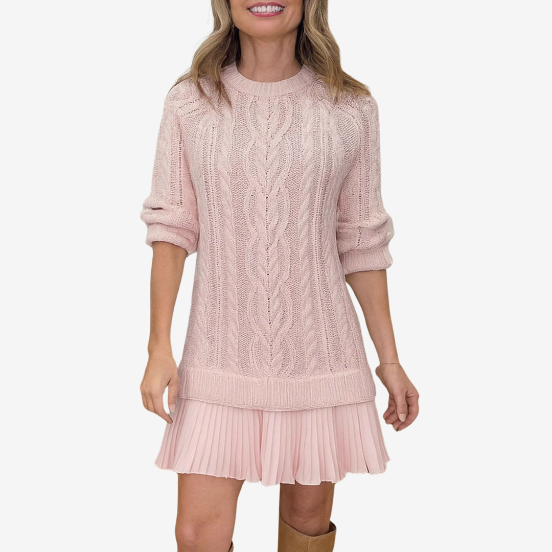 Gizelle - Cozy Knit Sweater Dress
