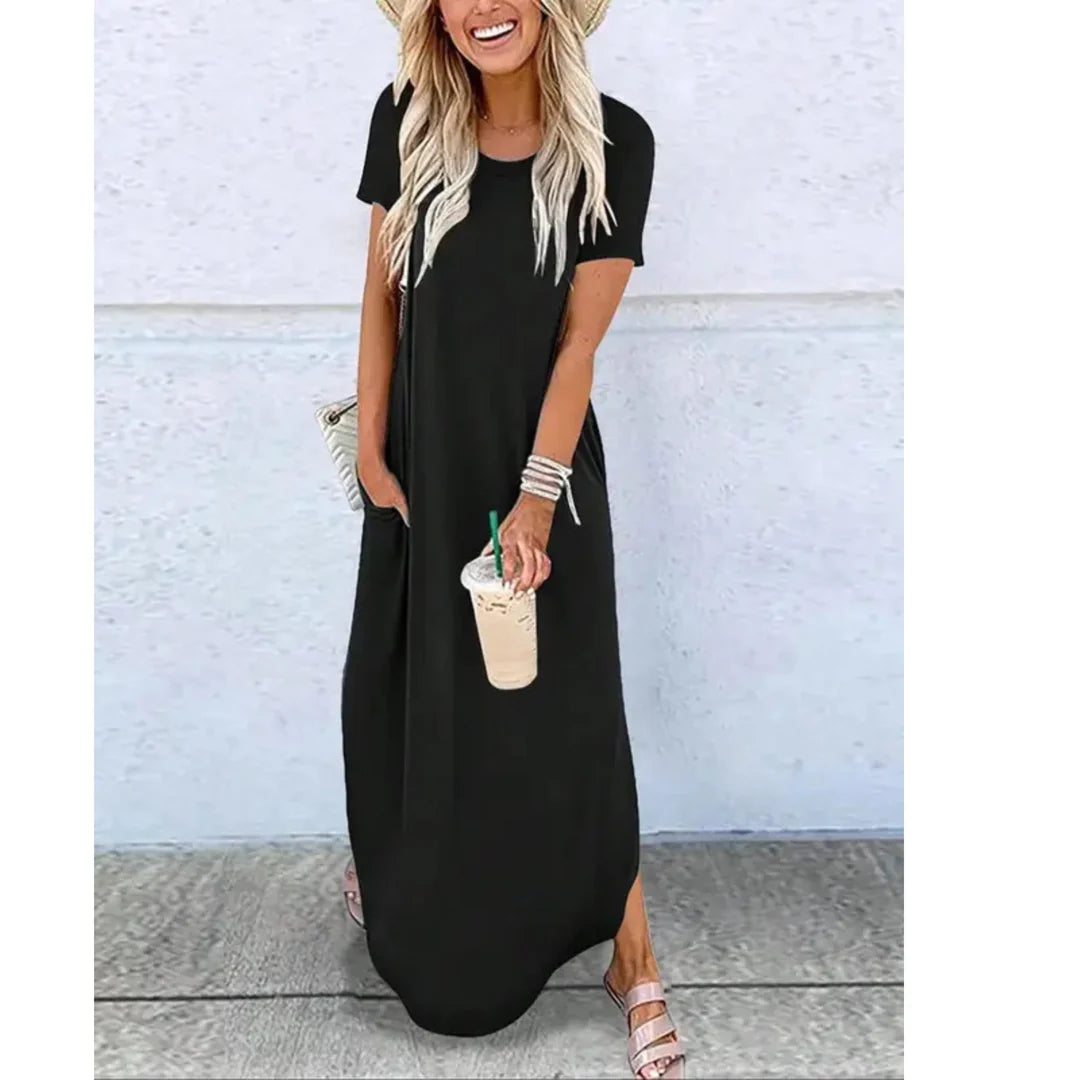 Caylee - Casual Summer Round Neck Maxi Dress