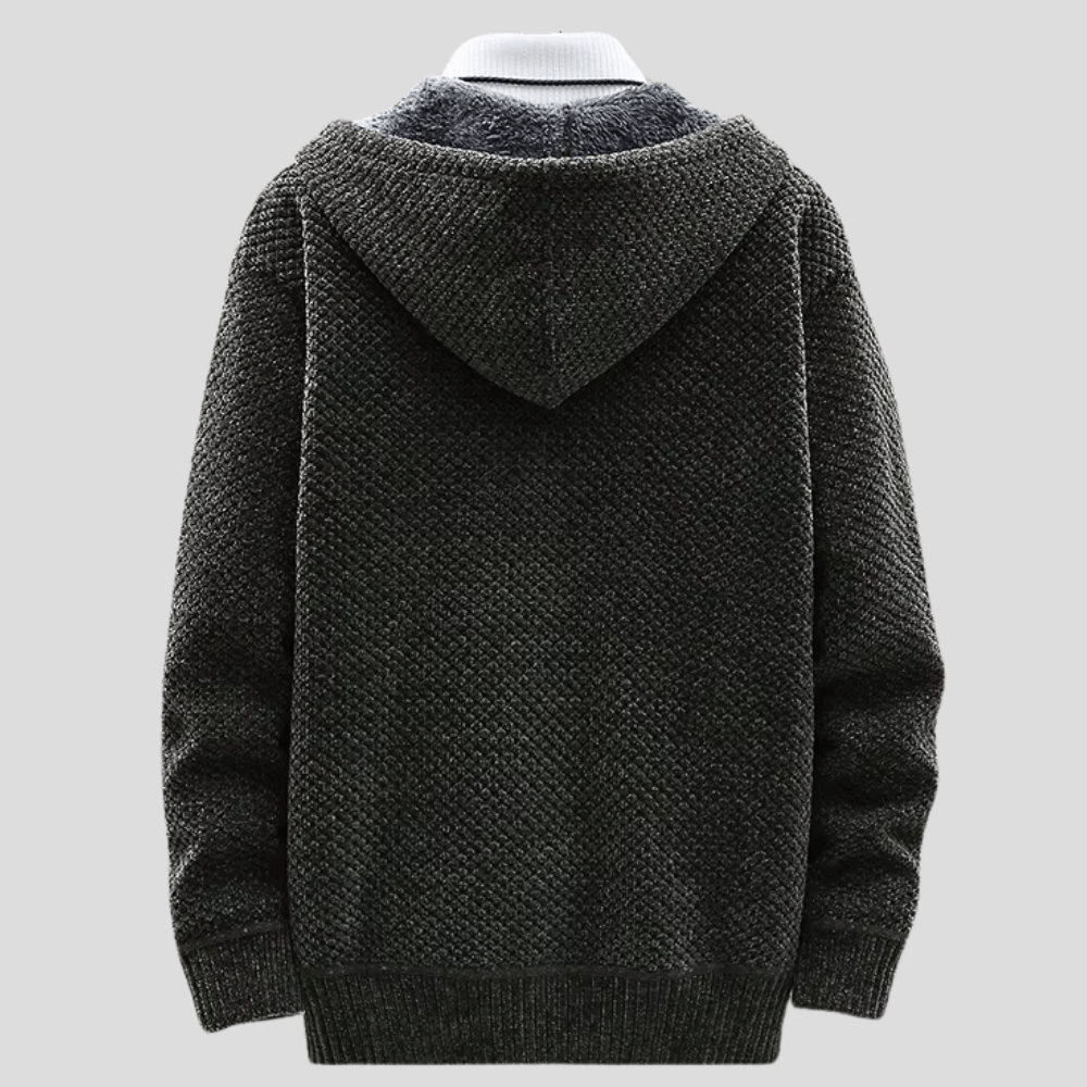 Wilson – Knitted Zip Hoodie with Fleece Lining