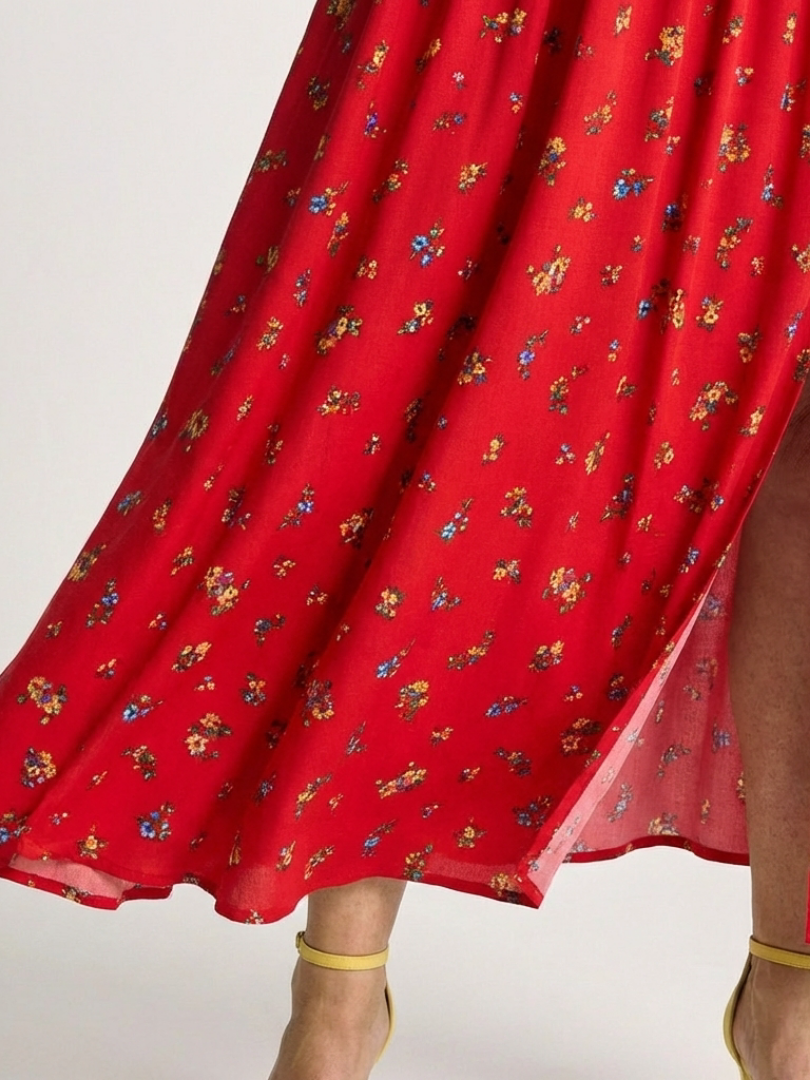 Dasey - Square Neck Floral Midi Dress