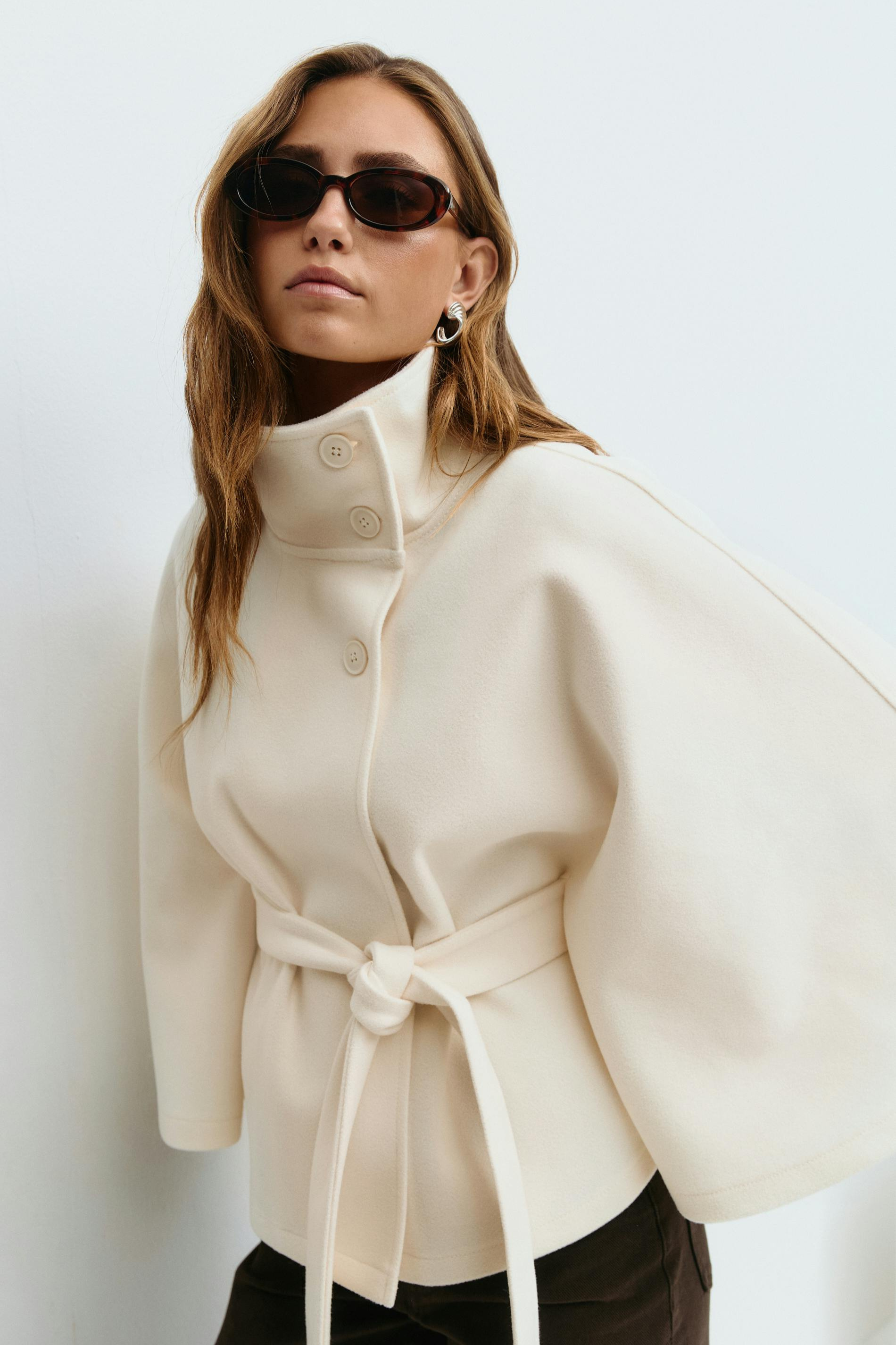 Alexandria - Belted Cape Jacket