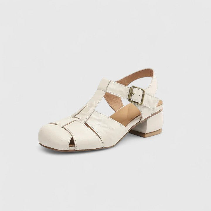 Madella – Elegant Leather Sandals with Block Heel