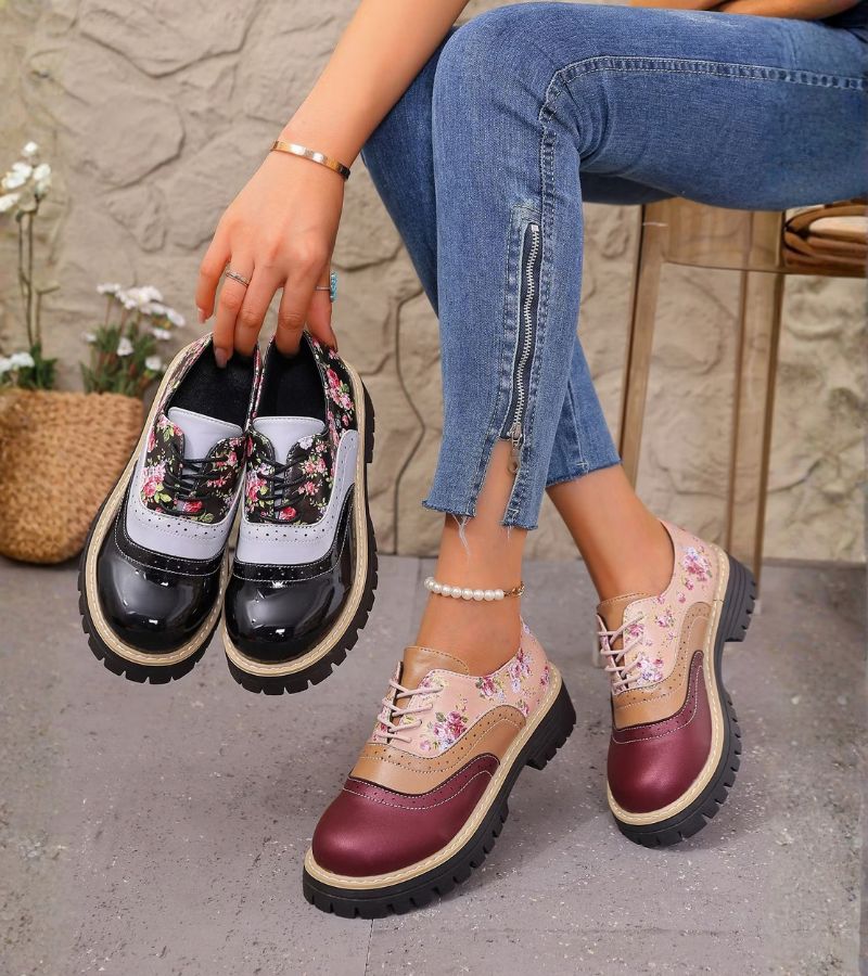 Juniper – Floral Orthopedic Oxford Shoes