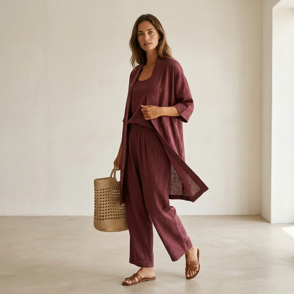 Sadie - Elegant Linen Three-Piece Set