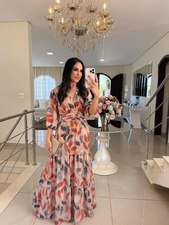 Amanda – Flowing Floral Dress for Effortless Elegance