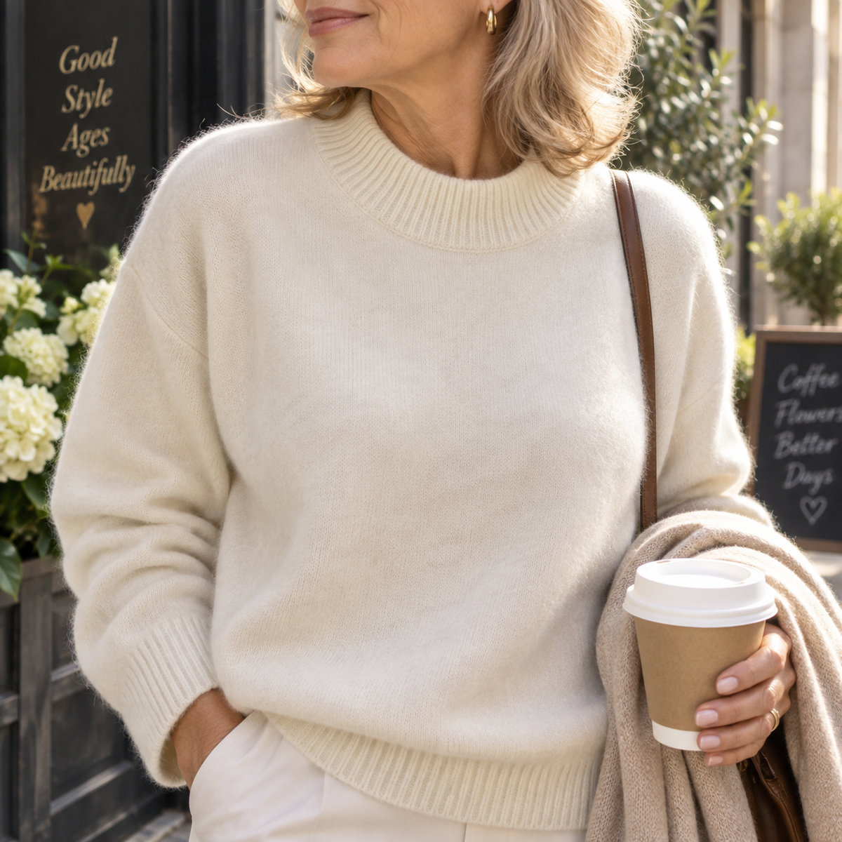Harlow - Soft Cashmere-Blend Mock Neck Sweater