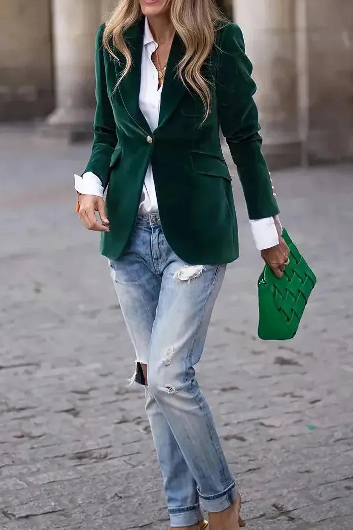 Lia – Velvet Tailored Blazer