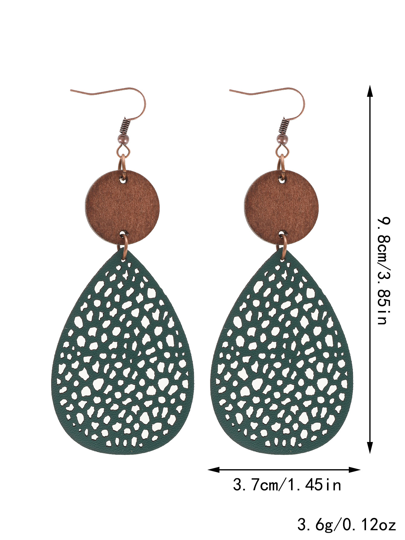 Eliana - Vintage Style Hollow-Out PU Leather Drop Earrings