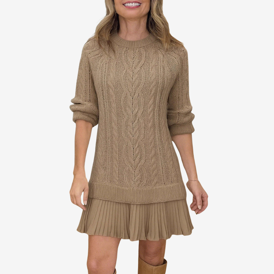 Gizelle - Cozy Knit Sweater Dress