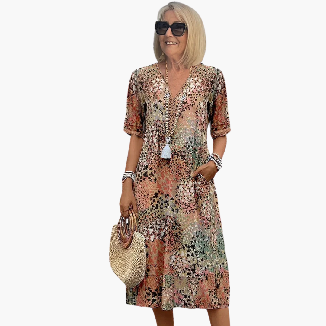 Lily | Vibrant Midi Dress with Pockets