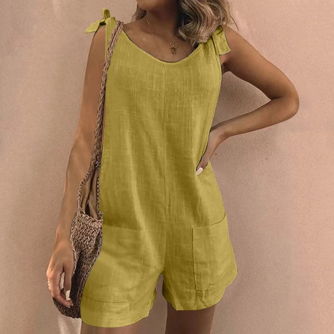 Eden - Sleeveless Cotton Linen Playsuit