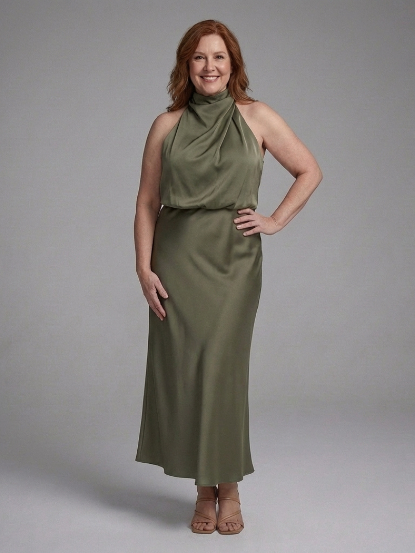 Rosian - Halter Neck Midi Dress