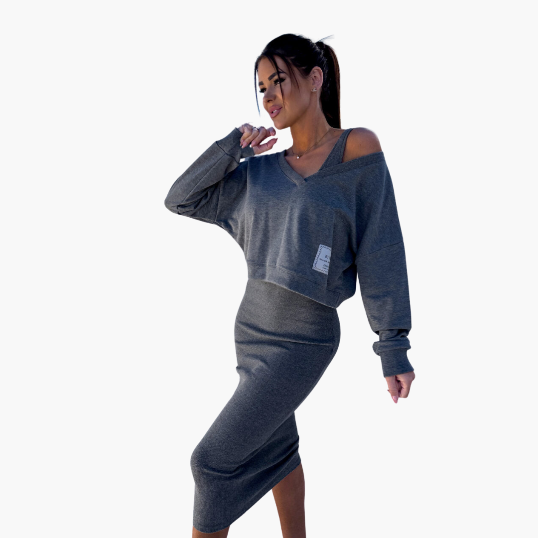 Eliza | Casual Lounge Sweatshirt & Dress Set