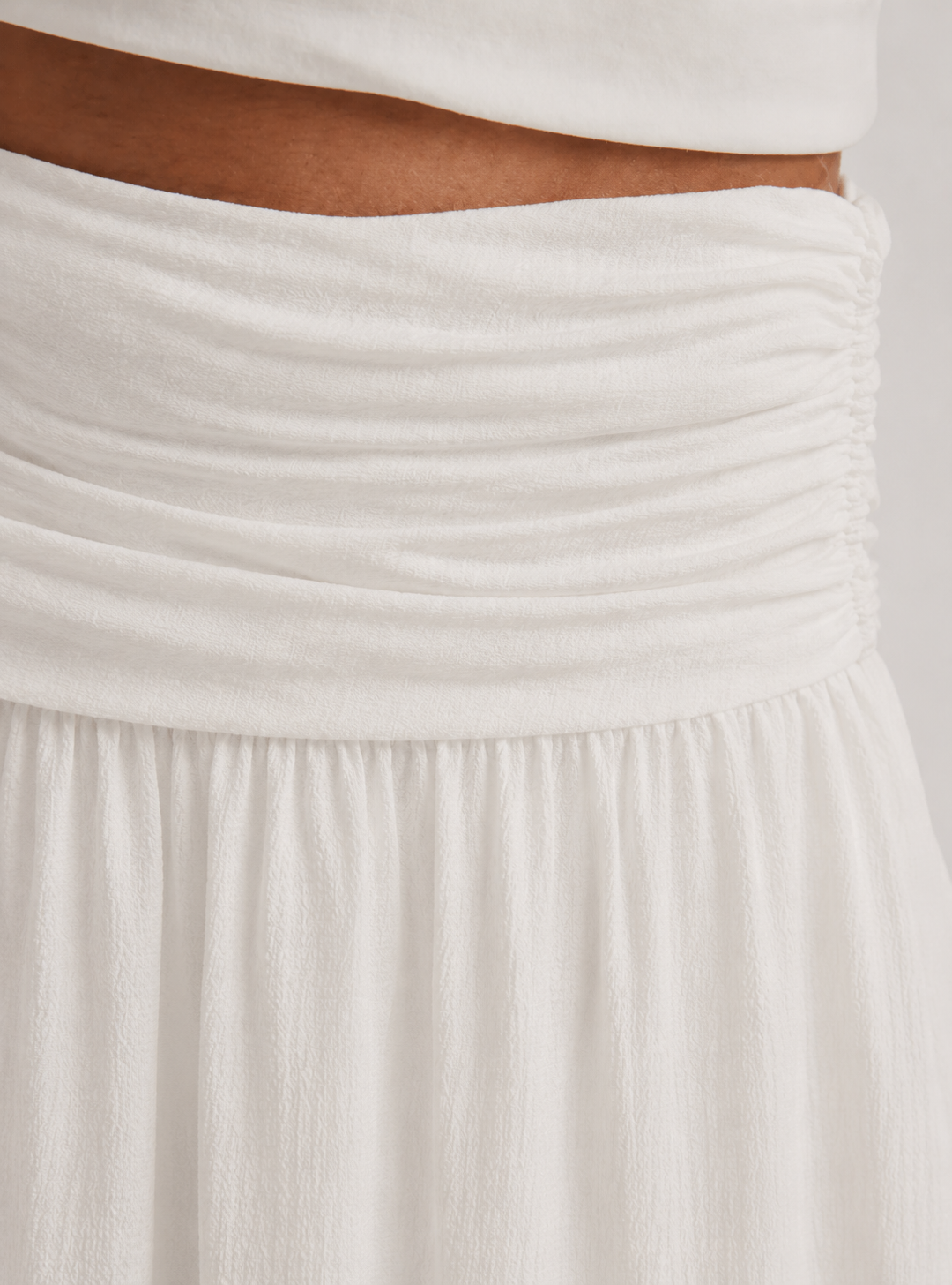Maxine - Ruched Low Rise Maxi Skirt