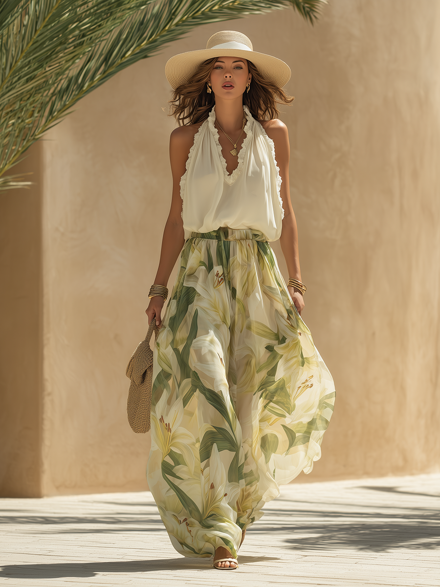 Casandra - Romantic Floral Two-Piece Set