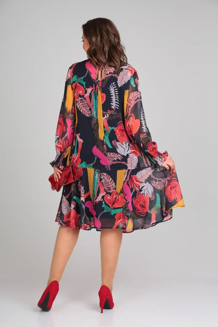 Flora - Modern Floral Midi Dress