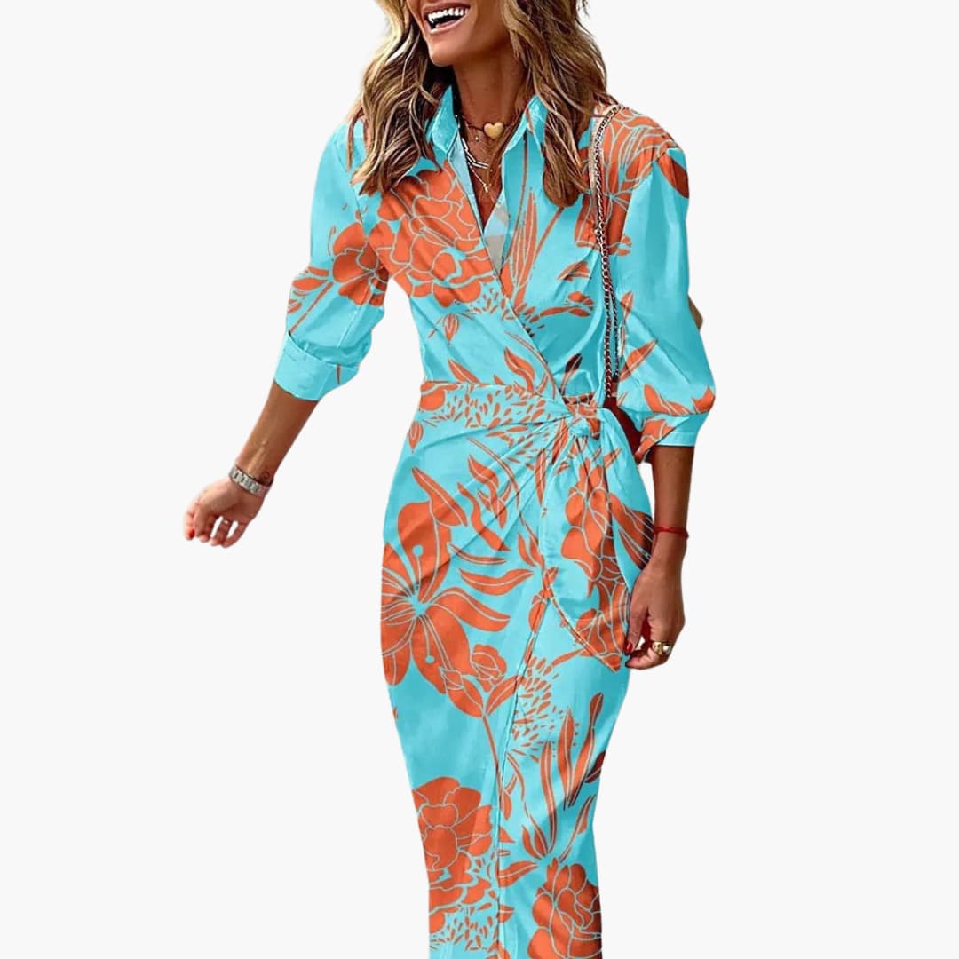 Clarissa | Striped Midi Shirt Dress