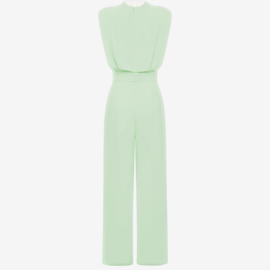 Aries - Elegant Belted Fluid Jumpsuit