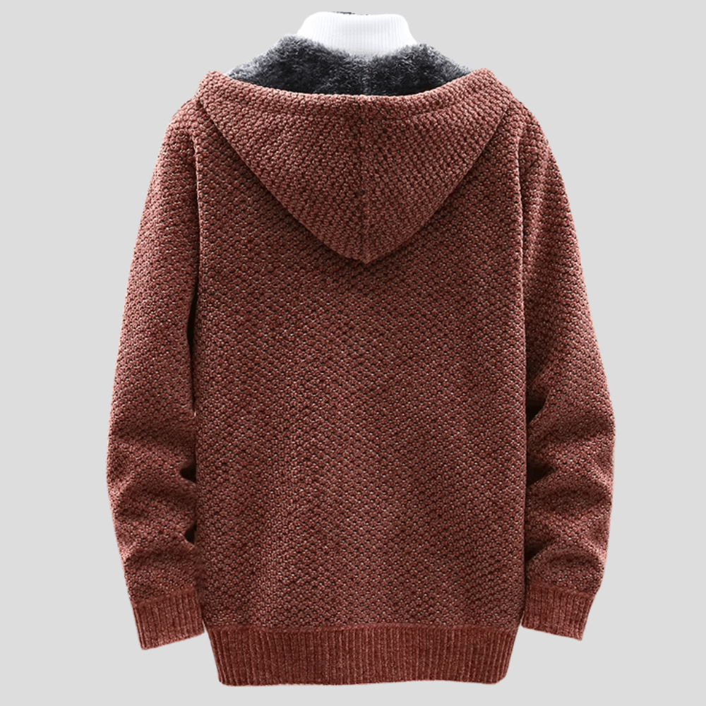 Wilson – Knitted Zip Hoodie with Fleece Lining
