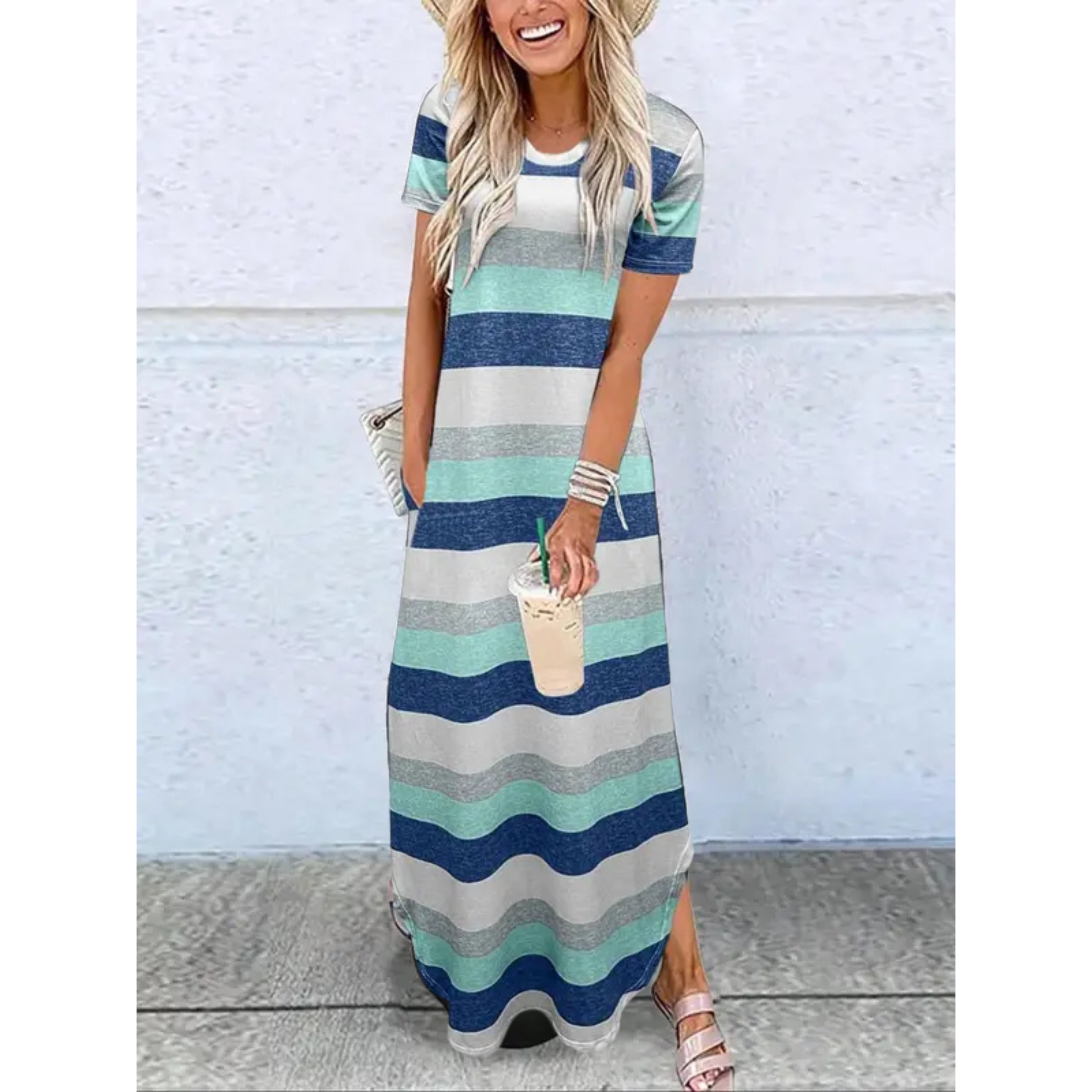 Caylee - Casual Summer Round Neck Maxi Dress