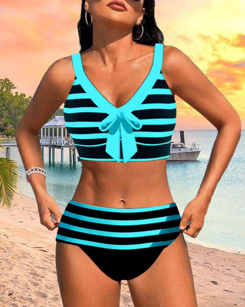 Maria - High-Waisted Striped Bikini