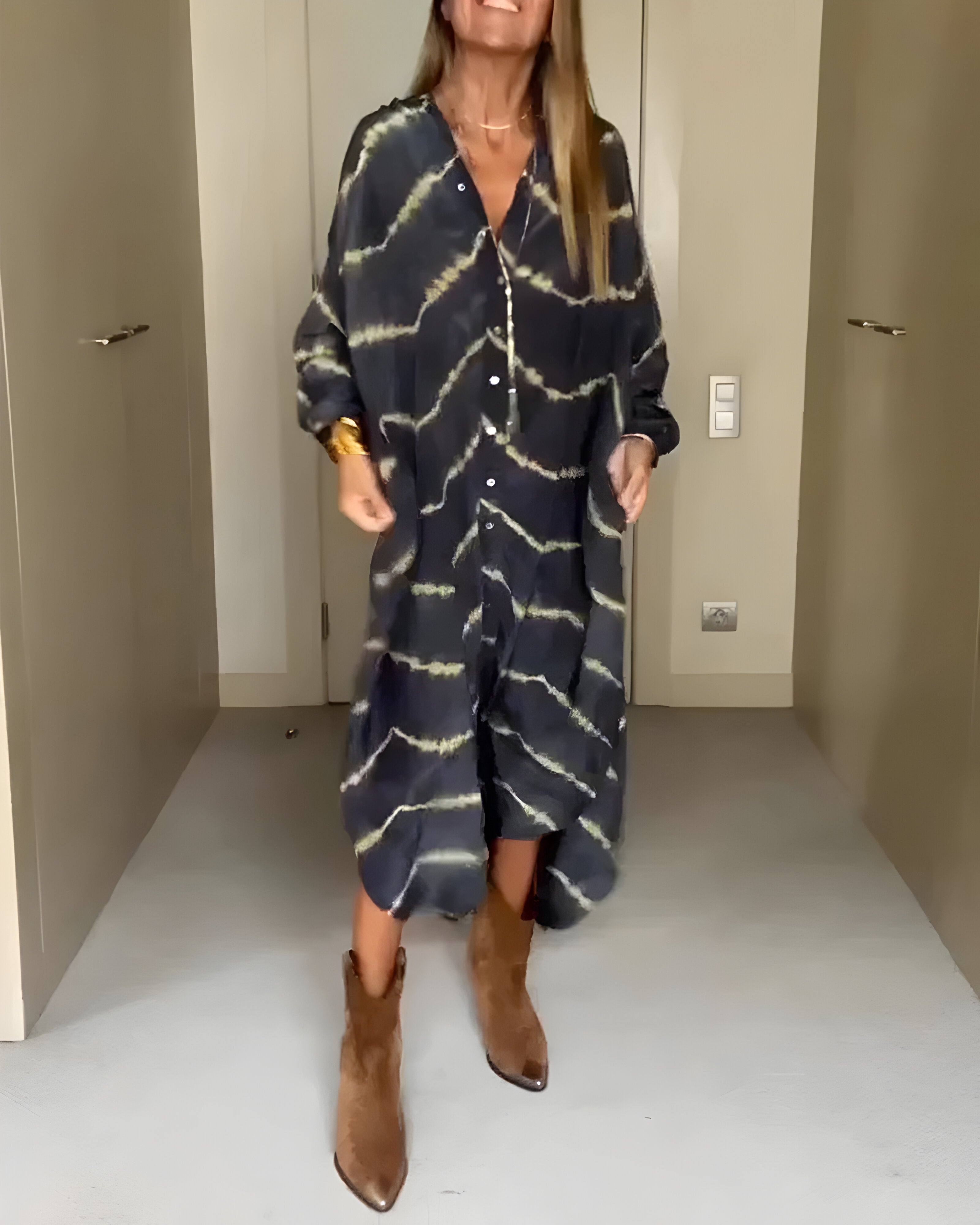 Oriana – Bohemian Striped Maxi Dress