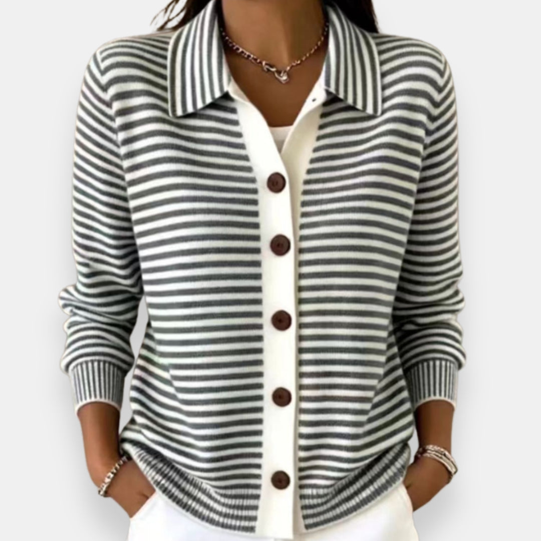Jamie – Striped Button Cardigan