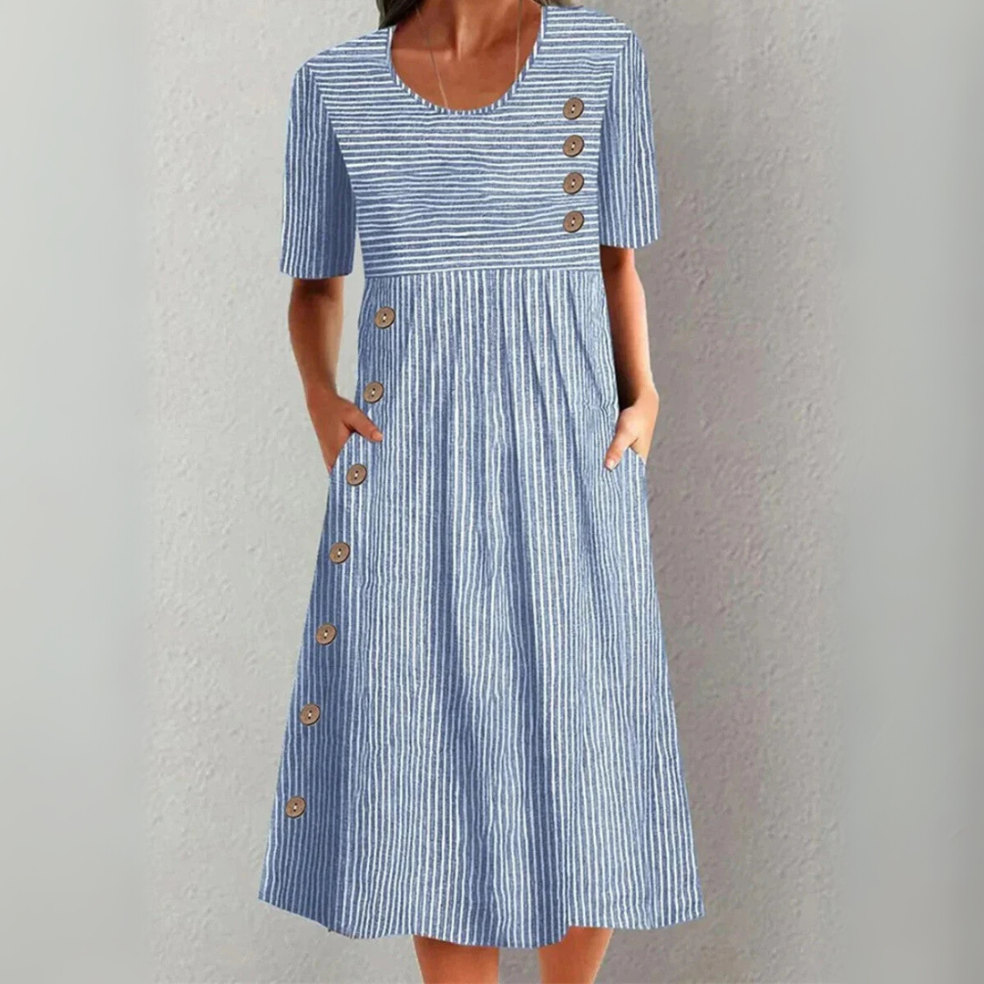 Carmen – Striped Cotton Midi Dress